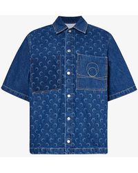 Marine Serre - Deadstock Moon-motif Relaxed-fit Denim Shirt - Lyst