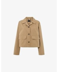 Whistles - Cropped Relaxed-Fit Woven Trench Jacket - Lyst