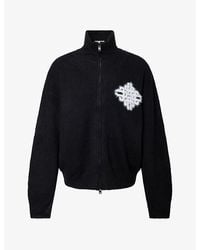 The Couture Club - Emblem Fluffy Funnel-Neck Knitted Jumper - Lyst