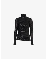 Needle & Thread - Malia Turtleneck Sequin Woven Top - Lyst
