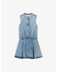 Claudie Pierlot - Flared Faded Denim Mini Dress - Lyst