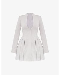 House Of Cb - Heiress Scoop-Neck Cotton-Blend Mini Dress - Lyst