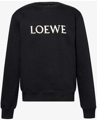 Loewe - Crewneck Brand-embroidered Cotton-jersey Sweatshirt - Lyst