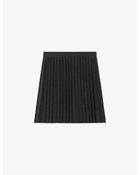 Claudie Pierlot - High-rise Pleated Wool-blend Mini Skirt - Lyst