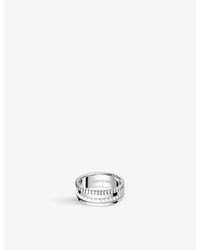 Boucheron - Quatre Double White Edition Small 18ct White-gold, Hyceram And 0.26ct Round-brilliant Cut Diamond Rin - Lyst