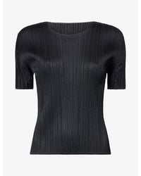Pleats Please Issey Miyake - Basics Short-Sleeve Knit Top - Lyst