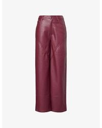 ROTATE BIRGER CHRISTENSEN - Dixie Straight-Leg Faux-Leather Trousers - Lyst