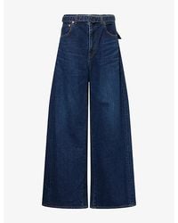 Sacai - Wide-Leg Pleated Denim Jeans - Lyst