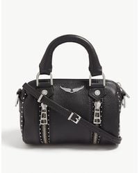 Zadig & Voltaire Nano Sunny Studded Leather Bowling Bag - Black