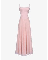 House Of Cb - Esme Floral-Pattern Chiffon Maxi Dress Xs (A-C Cup) - Lyst