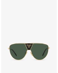Prada - Pr 69zs Shield-frame Metal Sunglasses - Lyst