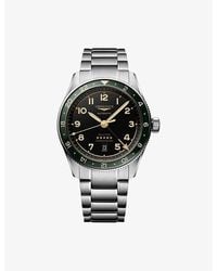 Longines - L3.812.4.63.6 Spirit Zulu Time 42Mm Ceramic Bezel Stainless-Steel Automatic Watch - Lyst