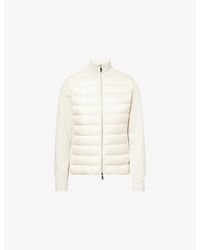 Moncler - Logo-Badge Padded Zip Wool And Nylon Cardigan - Lyst