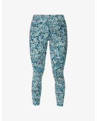 Sweaty Betty - Power 7/8 Graphic-Print High-Rise Stretch-Jersey Leggings - Lyst