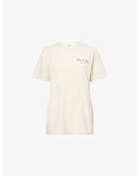 Sporty & Rich - Farm Vendome Logo-Print Cotton T-Shirt - Lyst
