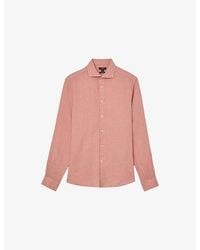 Reiss - Ruban Spread-Collar Linen-Shirt - Lyst