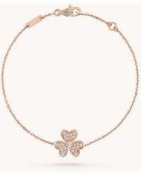 Van Cleef & Arpels - Frivole Mini 18ct Rose-gold And 0.22ct Brilliant-cut Diamond Bracelet - Lyst