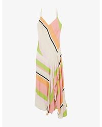 Reiss - Hallia Stripe-Print Handkerchief Woven Maxi Dress - Lyst