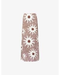 Never Fully Dressed - Soleil Dorris Printed Stretch-Jersey Midi Skirt - Lyst