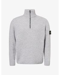 Stone Island - Compass-Badge Speckled Wool-Blend Knitted Jumper - Lyst