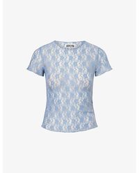 Amy Lynn - Orla Round-Neck Floral-Lace Woven T-Shirt - Lyst