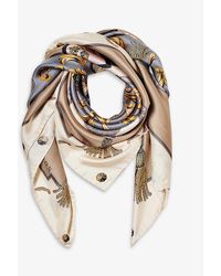Aspinal of London - Signature Shield Graphic-print Silk Scarf - Lyst