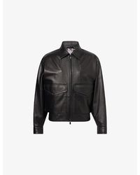Corneliani - Pointed-Collar Boxy-Fit Leather Bomber Jacket - Lyst