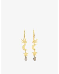 La Maison Du Couturier - Assya London Aphrodite 18Ct Vermeil Labradorite And Cubic Zirconia Earrings - Lyst