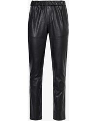 PAIGE - Snider Icon Mid-rise Tapered-leg Leather Trousers X - Lyst