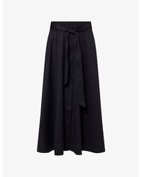 ME+EM - Belted A-Line Cotton-Blend Maxi Skirt - Lyst