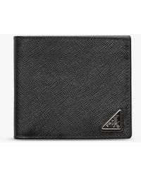 Prada - Logo-plaque Saffiano Leather Wallet - Lyst