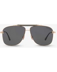 Tom Ford - Tr001628 Jaden Aviator-frame Metal Sunglasses - Lyst