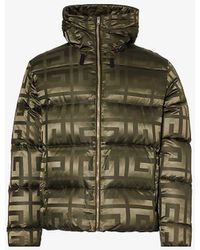 Givenchy - Brand-patterned Funnel-neck Shell-down Puffer Jacket - Lyst