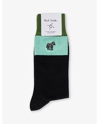Paul Smith - Zebra-embroidered Cotton-blend Socks - Lyst