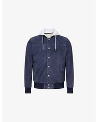 Eleventy - Light Detachable-Hood Suede Bomber Jacket - Lyst