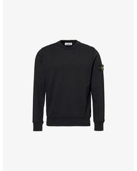 Stone Island - Crewneck Brand-Badge Cotton-Jersey Sweatshirt - Lyst