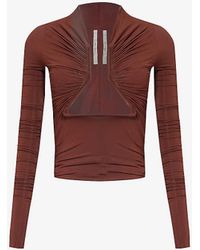 Rick Owens - Prong Cut-out Stretch-woven Top - Lyst