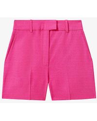 Reiss - Hewey High-rise Textured Woven Shorts - Lyst