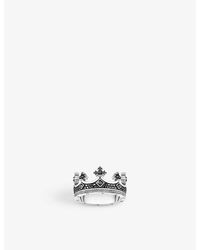 Thomas Sabo - Crown Blackened Sterling- And Zirconia Ring - Lyst
