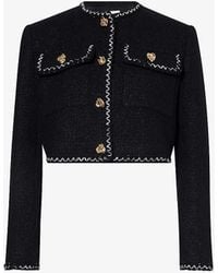 Alexander McQueen - Exposed-stitching Bouclé-texture Wool-blend Jacket - Lyst
