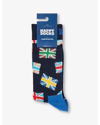 Happy Socks - London Edition Flag Stretch Cotton-blend Socks - Lyst