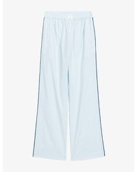 Zadig & Voltaire - Poma Logo-Embroidered Stretch-Cotton Trousers - Lyst