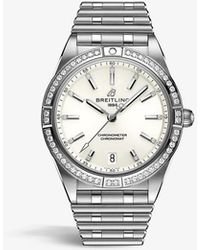 Breitling A10380591a1a1 Chronomat 36 Stainless Steel And Diamond Watch - Metallic