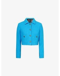 ME+EM - Patch-Pocket Textured Cropped Cotton Jacket&Nbsp - Lyst