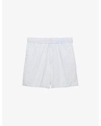 Prada - Mid-Rise Chambray Cotton Bermuda Shorts - Lyst