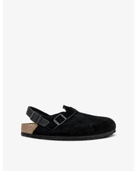 Birkenstock - Tokio Logo-Embossed Suede Slingback Clogs - Lyst