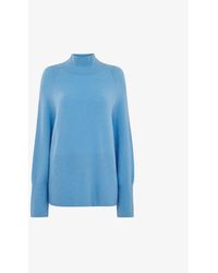 Whistles - Oversized Funnel-neck Stretch-knit Jumper - Lyst