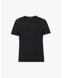 Tom Ford - Brand-Embroidered Crewneck Cotton-Blend T-Shirt - Lyst