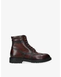 Magnanni - Brogue Hiker Leather Boots - Lyst