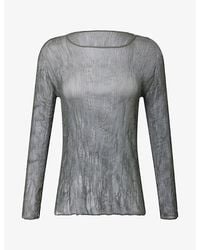 Issey Miyake - Chiffon Twist Long-Sleeve Sheer T-Shirt - Lyst